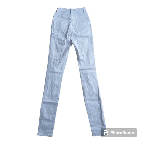 Aphrodite Women Style 4177 High Waist White Distressed Skinny Jeans - Size 3 - Picture 2 of 8